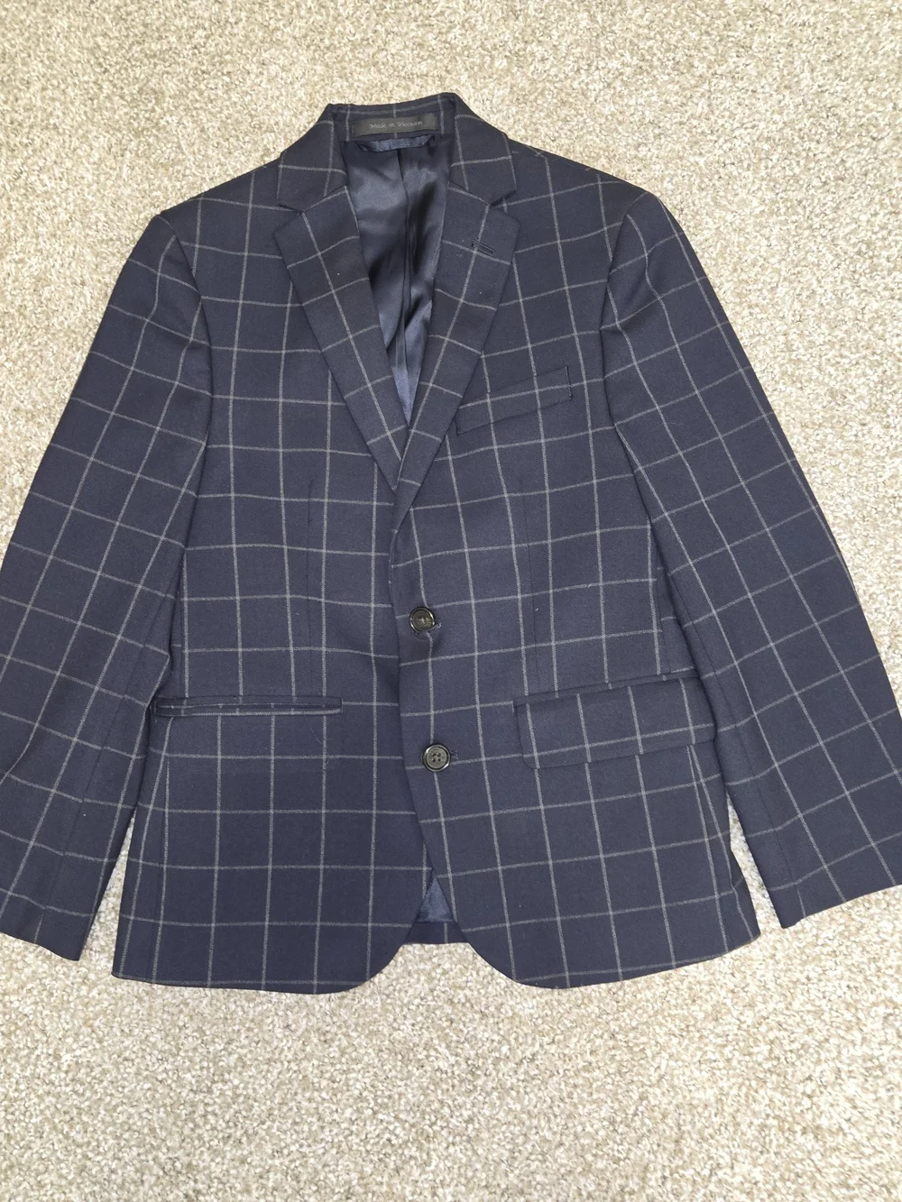 Ralph Lauren Boys Navy Windowpane Blazer